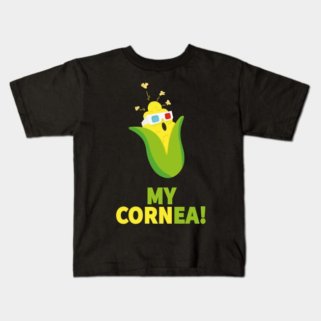 My Cornea | Funny Corn Puns | 3d Glasses Kids T-Shirt by Fluffy-Vectors